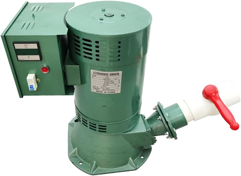 Excitation Hydraulic Generator Hydroelectric Power Generator Set Hydro Generator 5KW Water Flow Pump Small Water Turbine Automatic Regulated Excitation Pelton Turbine 220V/Single Phase