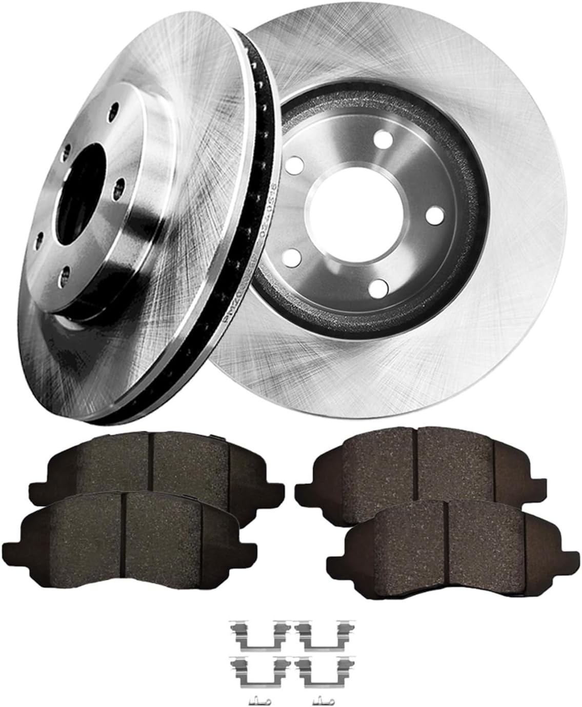PM Auto Set of 6 Front 276mm Brake Disc Rotors-Ceramic Brake Pad Kit Replacement For 2008-2012 Dodge Caliber