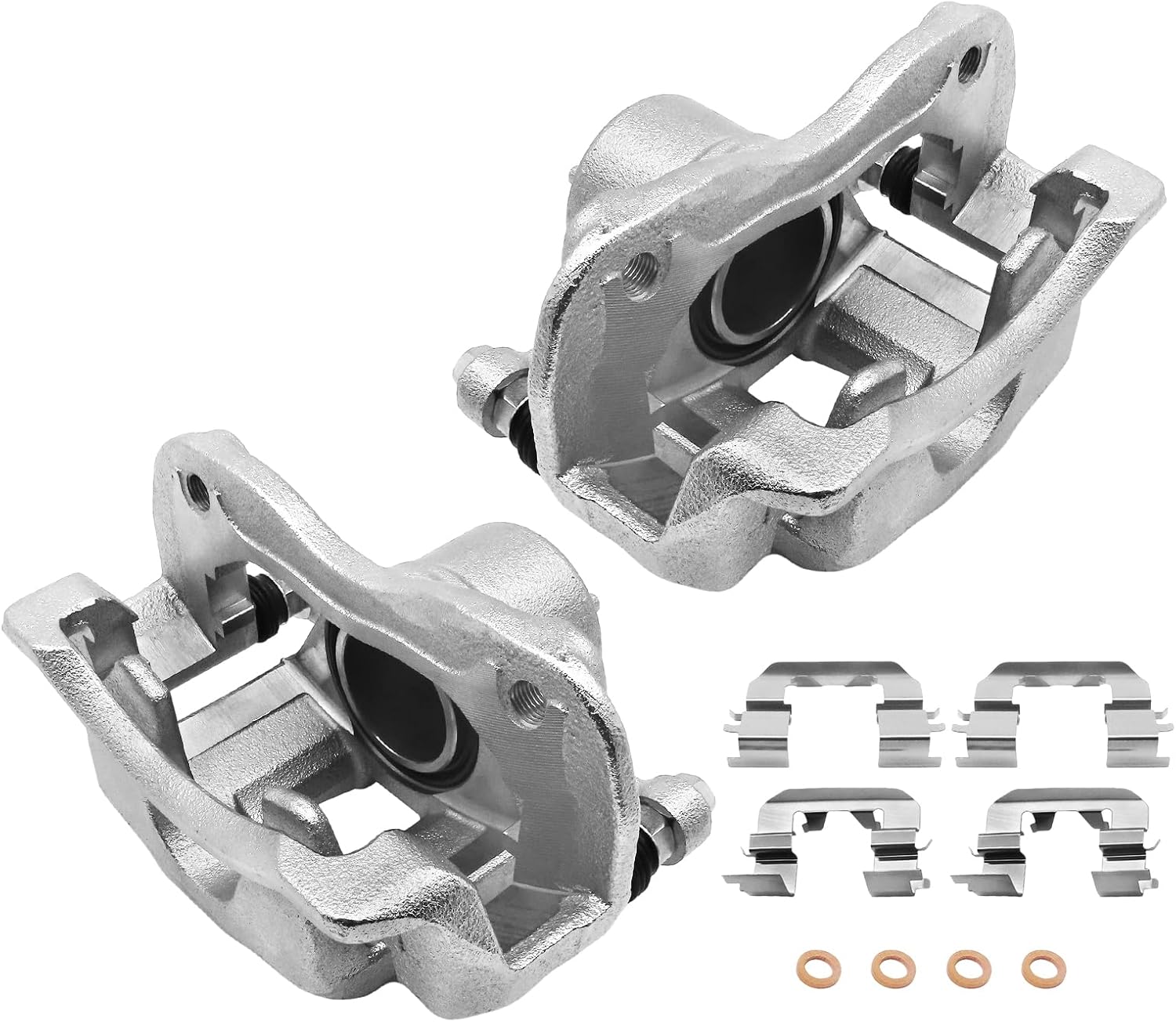 Front Brake Caliper with Bracket Compatible with Select Dodge, Hyundai and Kia Models, Attitude 2012-2014, Accent/Rio 2012-2017, L4 1.6L, Front Driver and Passenger Side 19-B6794 19-B6795, 2PCS