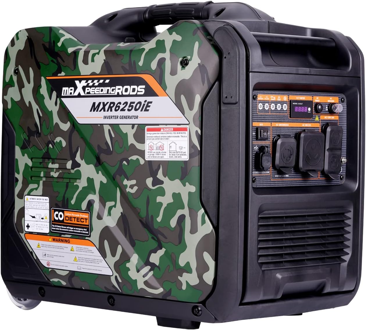 MaXpeedingrods 5500W Inverter Generator,Gas Powered, 86lbs, Electric Start, EPA Compliant, for Mobile Home Yard Garage Woodwork,Wheel & Handle Kit,RV Ready