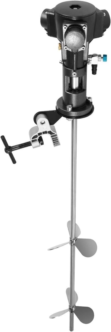 50 Gallon Pneumatic Paint Mixer, 190L 12HP 2000RPM Pneumatic Paint Mixer with Stepless Speed Control, Agitator Mixing Machine for Dye Oil Paint Mixing Silver