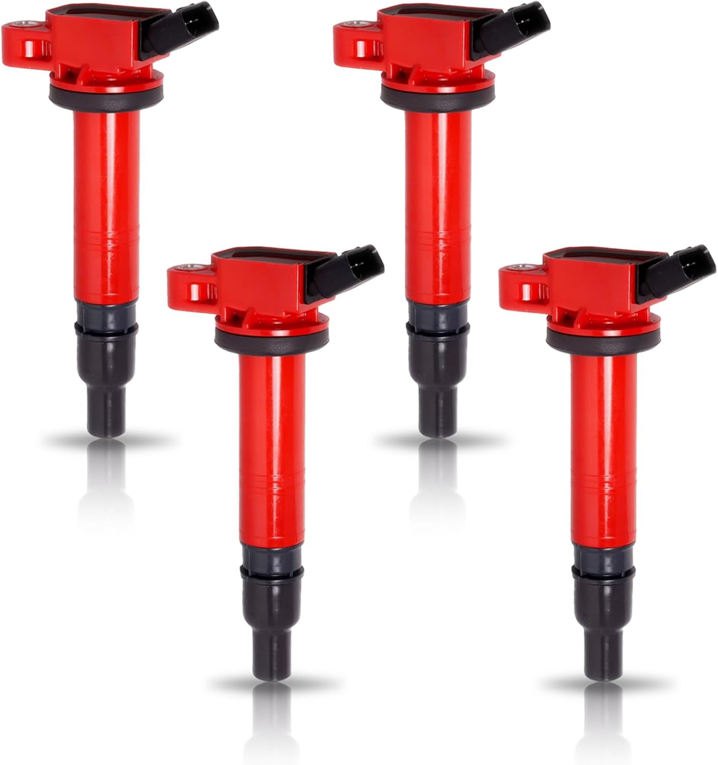 ENA Set of 4 Red Ignition Coil Compatible with Toyota 4Runner Hiace Hilux Tacoma 2.7L Replacement for UF495