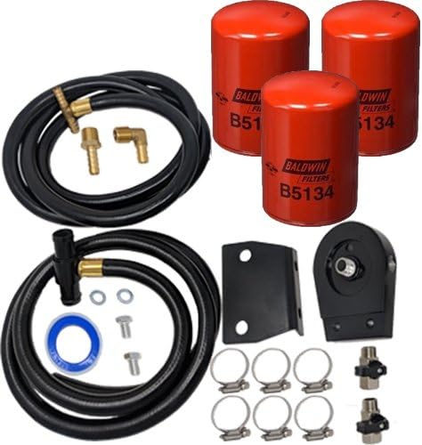 Black Coolant Filtration Kit with Extra Filter- Fits Ford 6.4L Powerstroke 2008-2010 6.4 - DK Engine Parts (3 Baldwin)