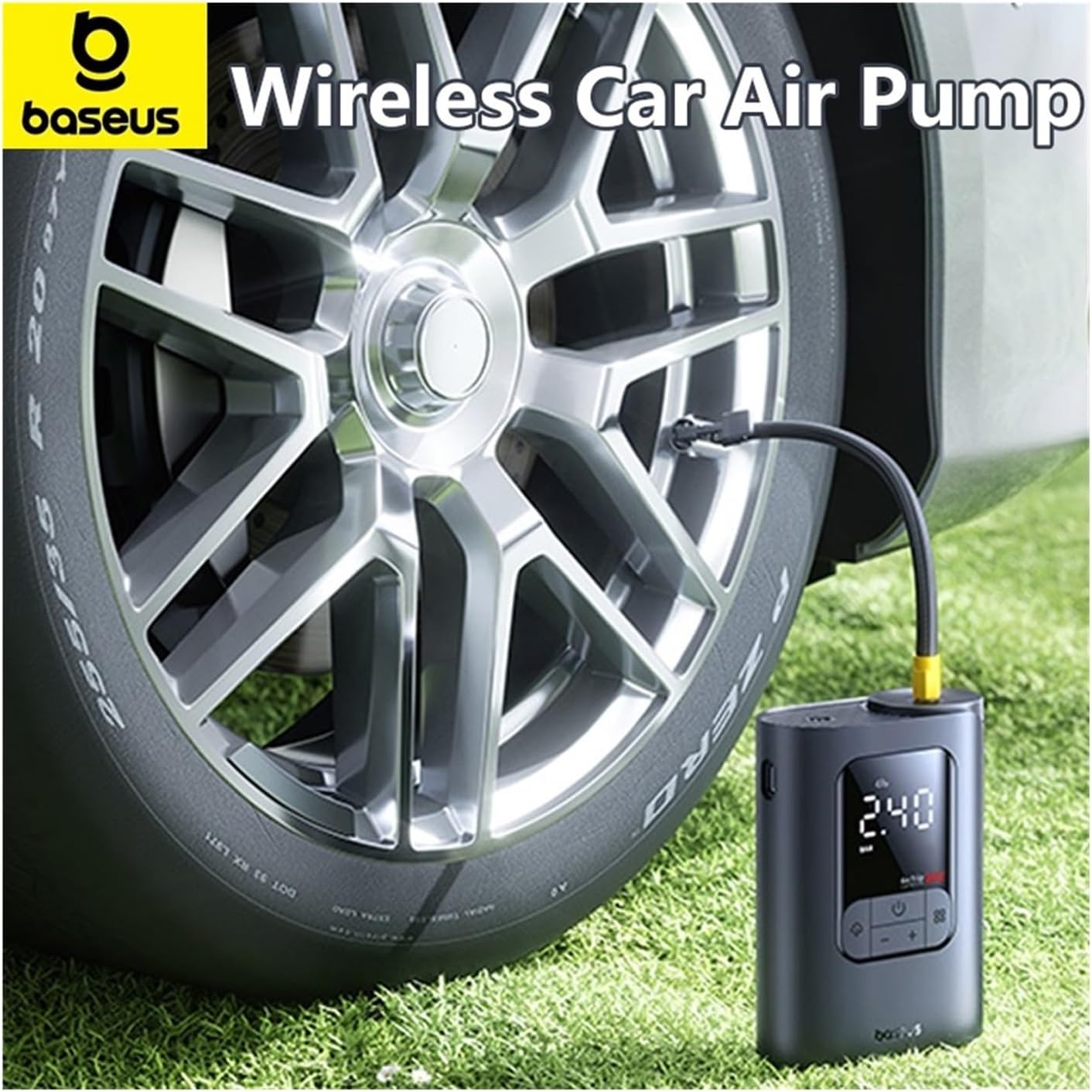Wireless Car Air Pump - Portable LCD Digital Tire Inflator for Cars, Motorcycles, Bicycles, and Balls(Air Pump Style 1)