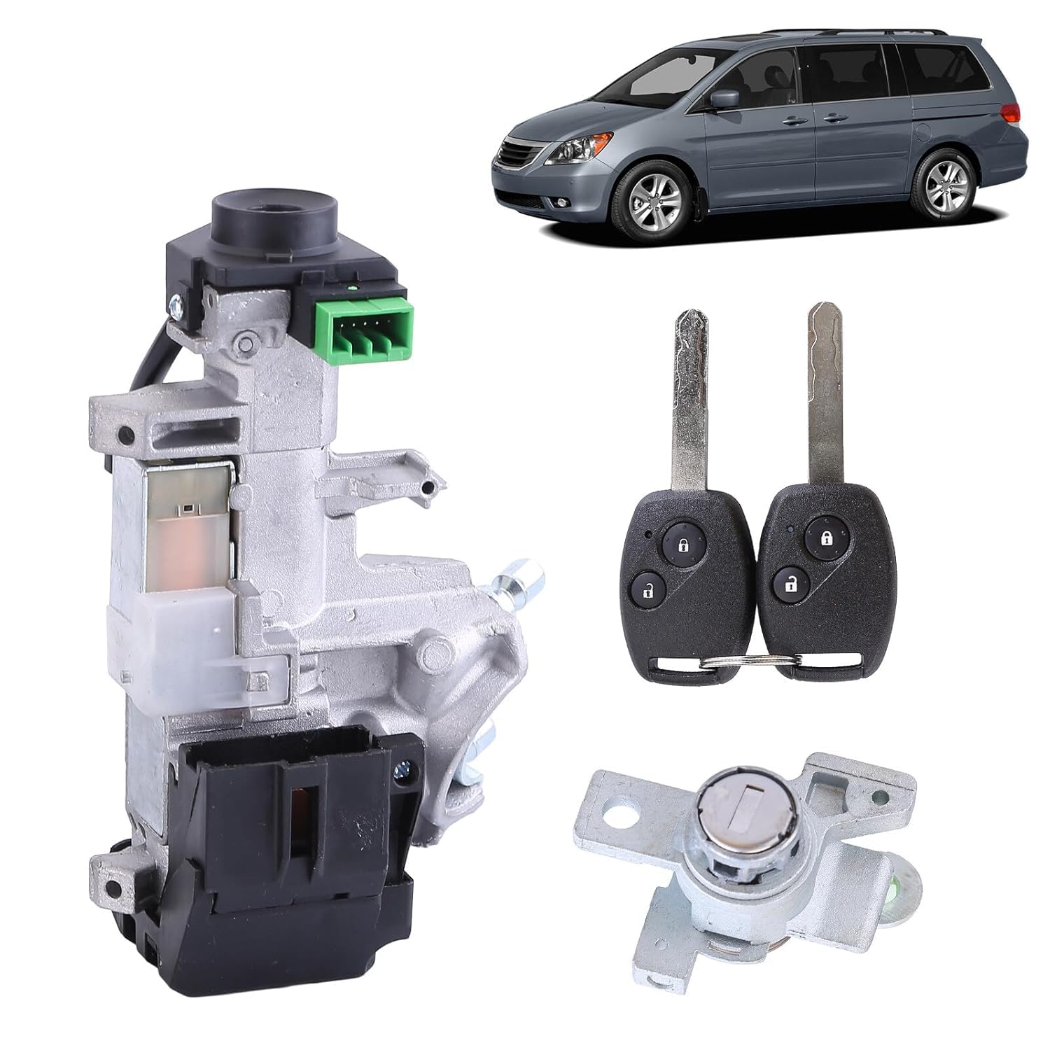 Ignition Switch Lock Cylinder with 2 Keys fit for Honda Odyssey 2005 2006 2007 2008 2009 2010 Ignition Switch Cylinder Cylinder & Door Lock Set Replace 72185-SHJ-A01