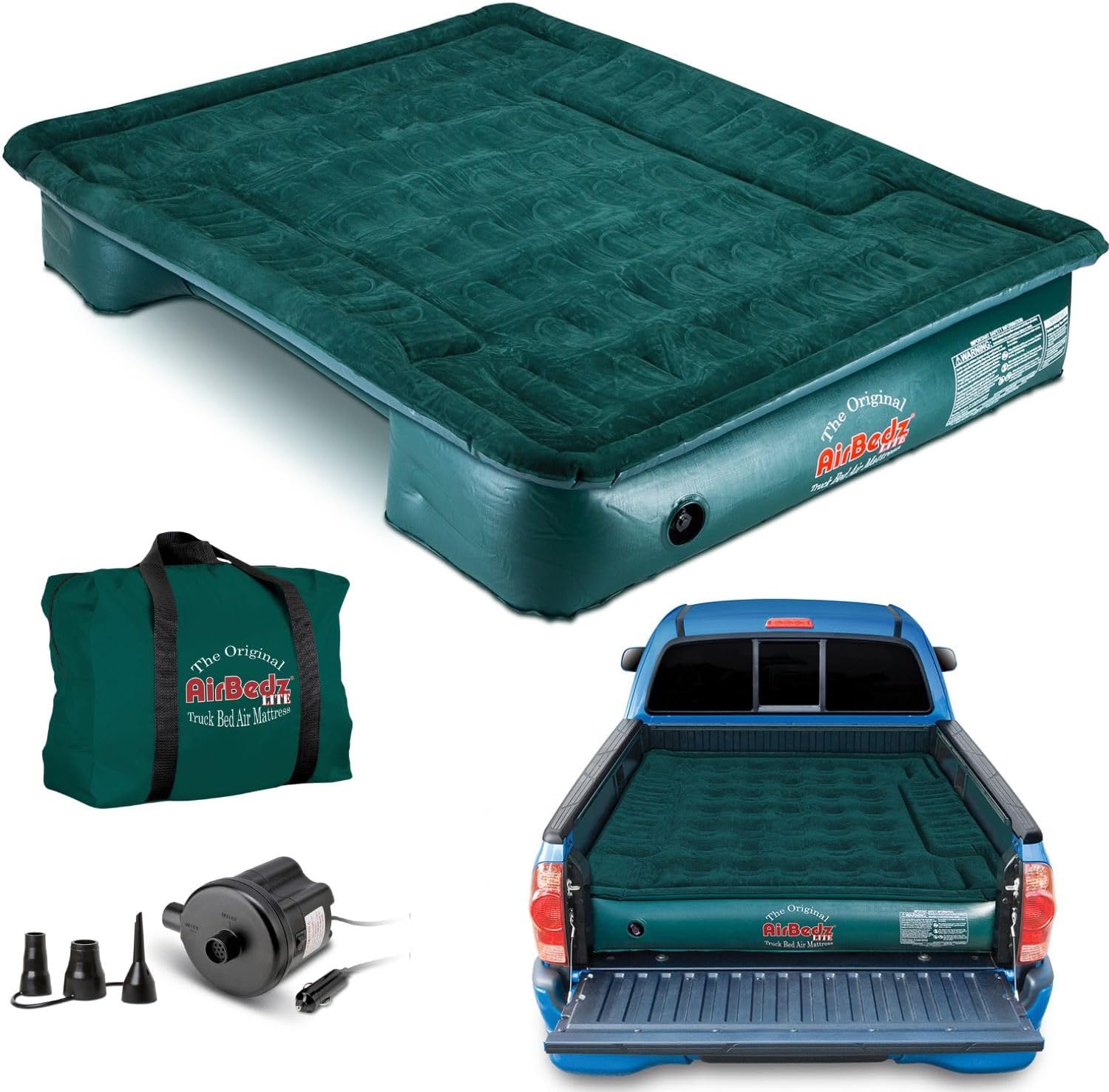 Pittman Outdoors AirBedz Lite PPI PV202C Full Size, Short 6'-6.5' Truck Bed Air Mattress with DC Corded Pump (76