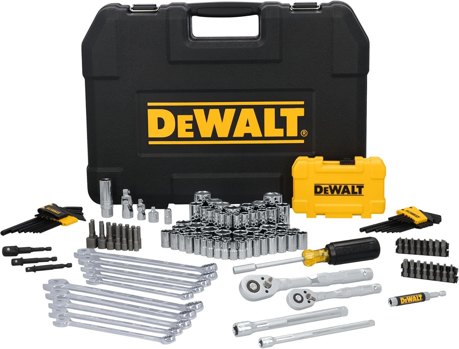 DEWALT Mechanics Tools Kit and Socket Set, 142-Piece, 1/4 & 3/8