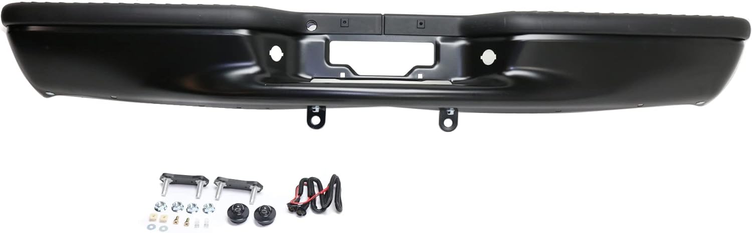 Garage-Pro Rear Step Bumper Compatible with 1997-2003 Ford F-150, Fits 2004 Ford F-150 Heritage, Stepside/Flareside, Powdercoated Black