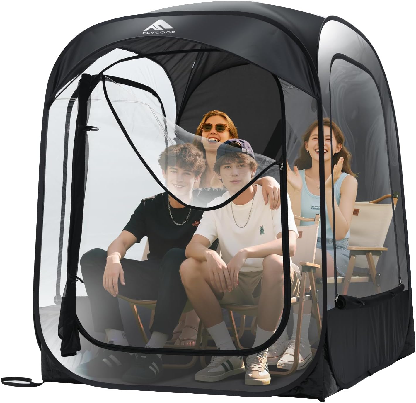 Sports Tent: Flycoop Portable Weather Pop Up Pod 1 Person to Provide Shelter from Wind Rain and Cold Weather Shelter for Outdoor Activities, Sports Events, Camping and Hiking