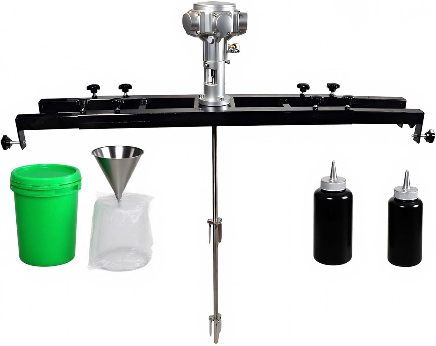 IBC Pneumatic Air Agitator Tank Mixer With Folding Propeller, Adjustable Bracket Paint Mixing Equipment For Ink Resin Chemicals Adhesives Solvents, Heavy Duty Use(3cylinders)