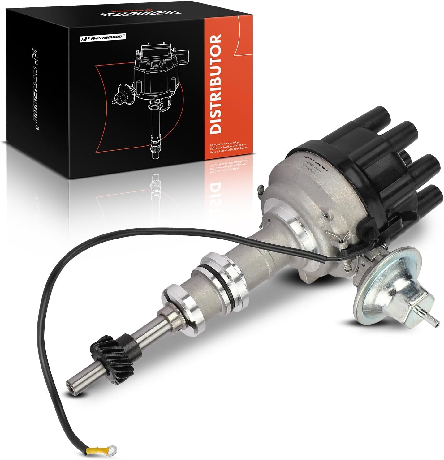 A-Premium Ignition Distributor with Cap and Rotor Compatible with Ford F-100, 300, Bronco, Country Sedan Squire, Custom, E-100 Econoline, Fairlane & Mercury Caliente, Comet, Commuter