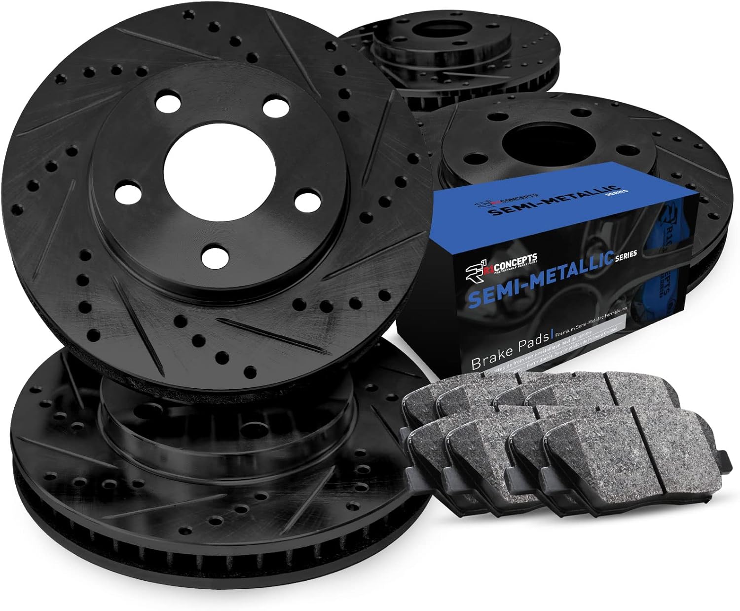 R1 Concepts Front and Rear Brake Kit For 2016-2019 Mazda 6| Drilled Slotted Brake Rotors| Ceramic Brake Pads and Rotors Kit