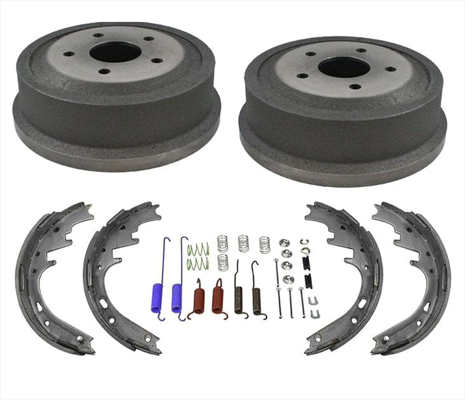 Rear Brake Drums & Brake Shoes + Springs Kit Replacement Parts For Dodge Ram 1500 00-01