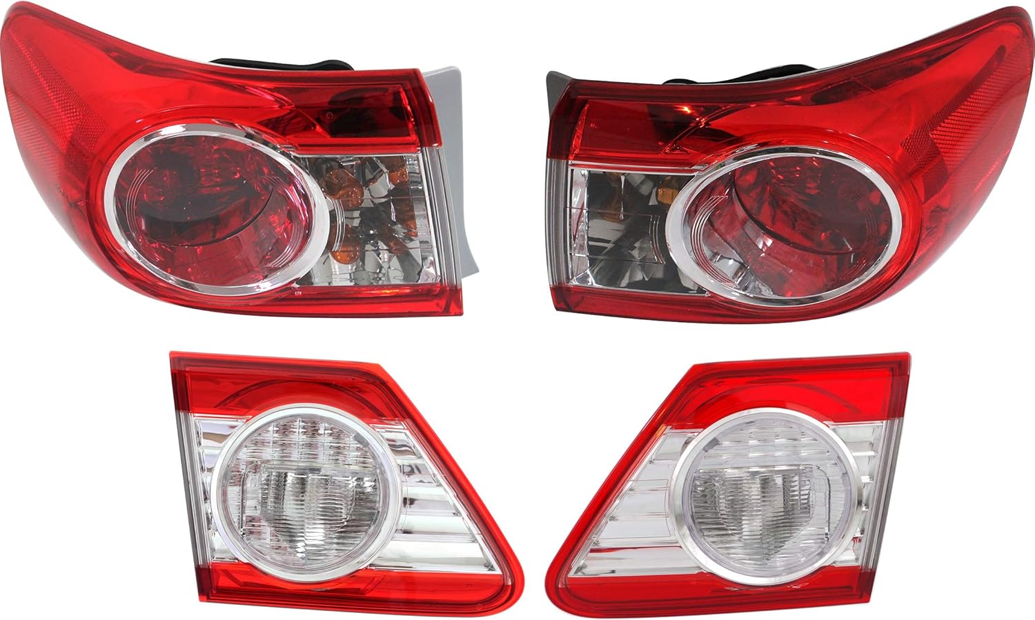 Garage-Pro Tail Light Compatible with 2011-2013 Toyota Corolla Driver and Passenger Side, Inner and Outer SET
