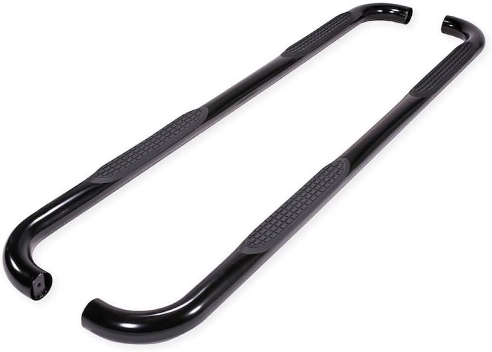 TrailFX Steel Nerf Bars with Step Pads Fits Ford F-150 Crew Cab 2009-2014 Black Semi-Gloss Powder Coated 3-Inch Round Bent Running Boards Rocker Panel Mount TrailFX 113030409