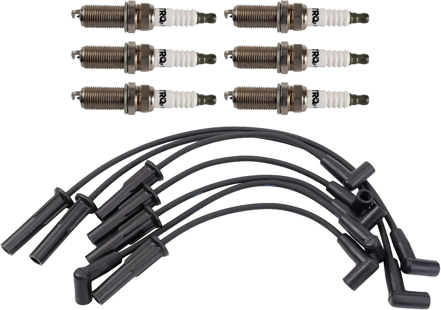 TRQ Spark Plug Kit 7 Piece Iridium Spark Plugs Compatible with 1987-1990 Jeep Cherokee 1987-1990 Comanche 1987-1990 Wagoneer