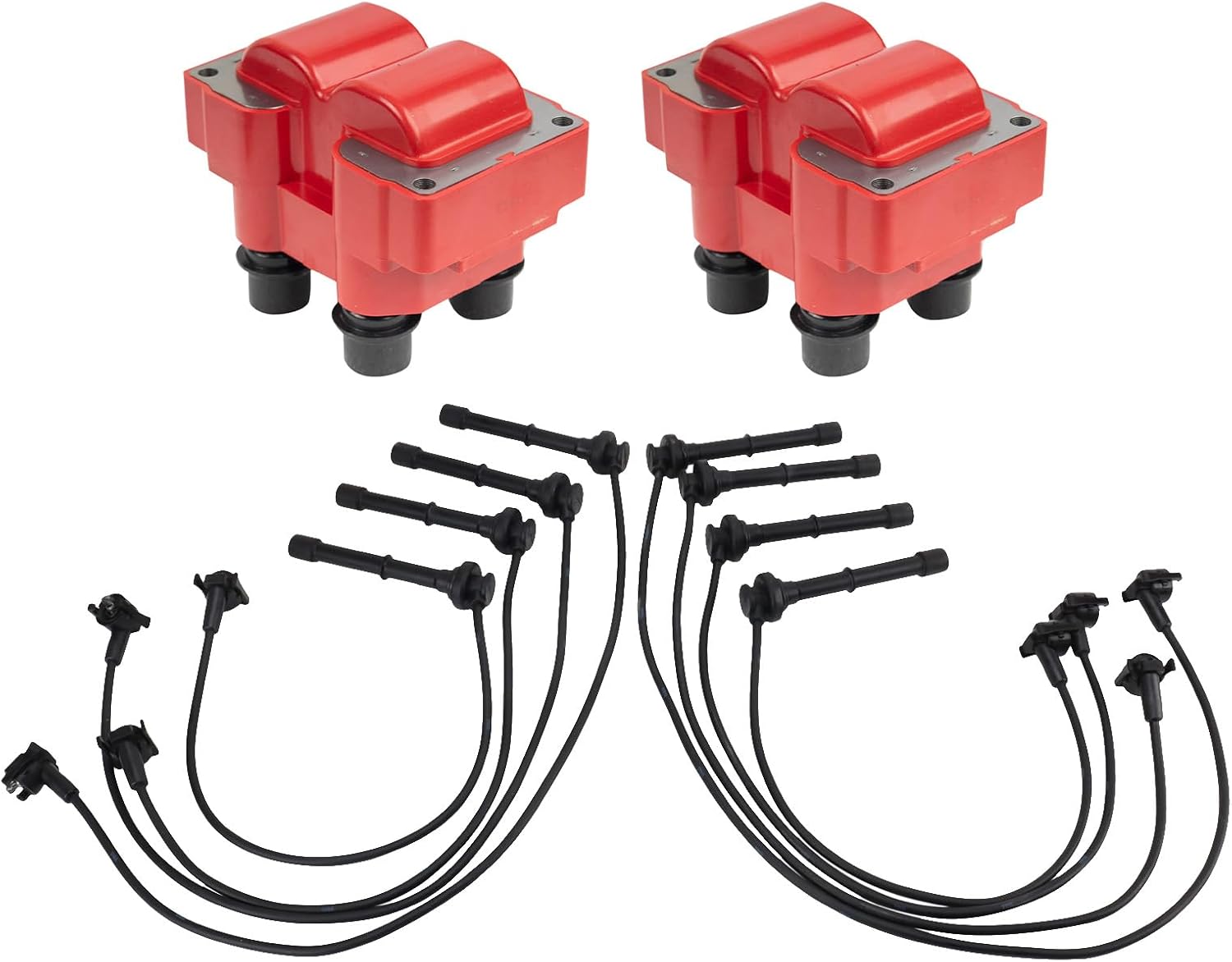 TRQ Ignition Coil Kit 3 Piece Performance Compatible with 1996-1998 Ford Mustang