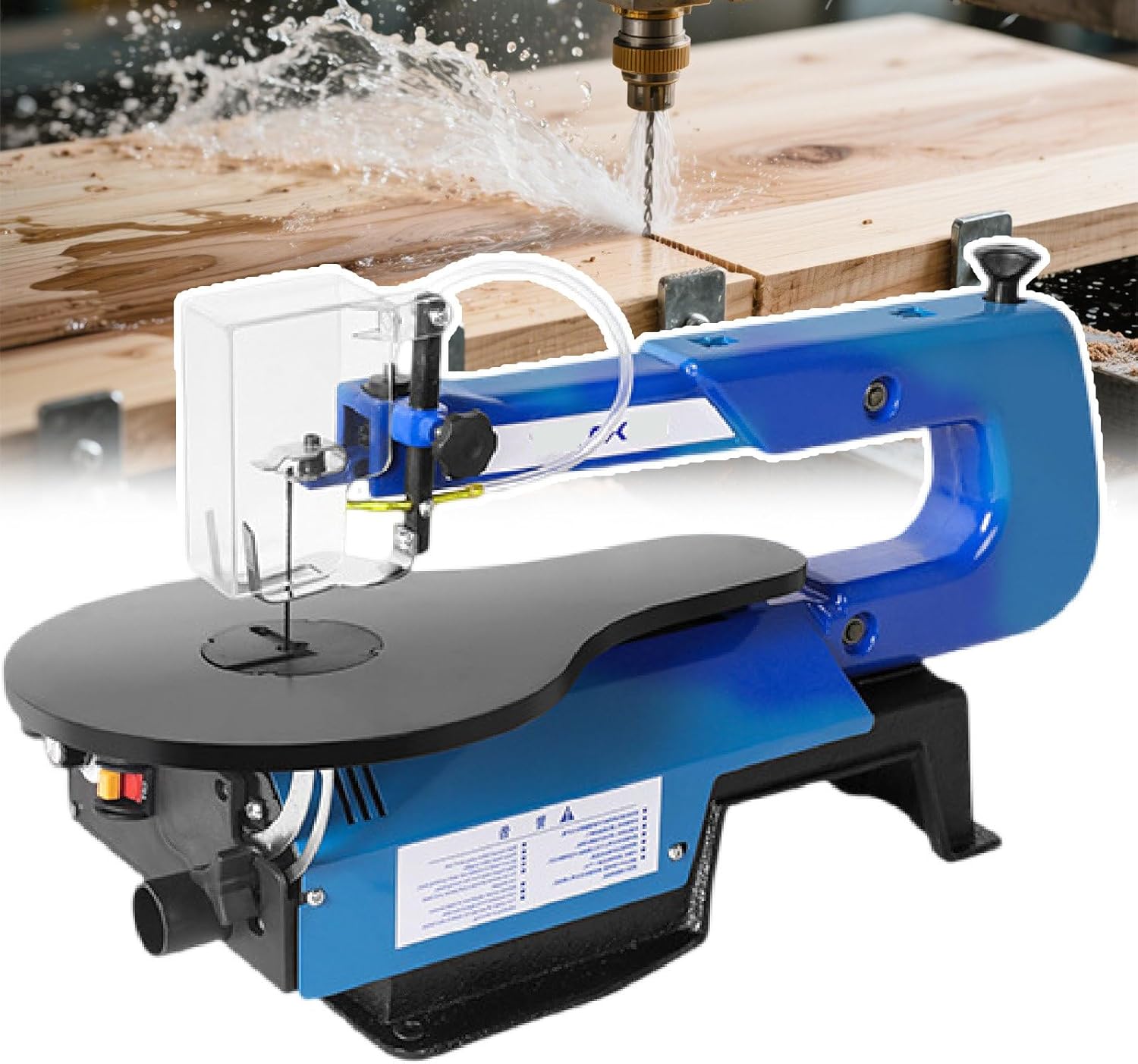 Scroll Saw/16-Inch Variable Speed Scroll Saw with Dust Port, Stepless Speed Control 550-1650 SPM & 10 Saw Blade for Drilling, Polishing & Detailed Wood Art Projects StandardModel
