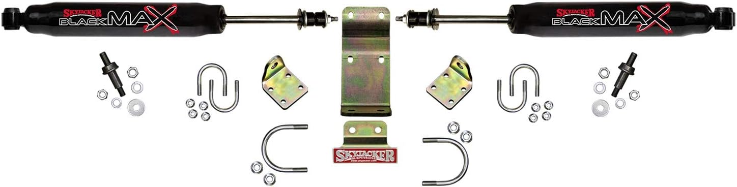 Skyjacker 8203 Dual Steering Stabilizer Kit (Includes Steering Dampers Mounting Brackets for Jeep Wrangler JK - Black)