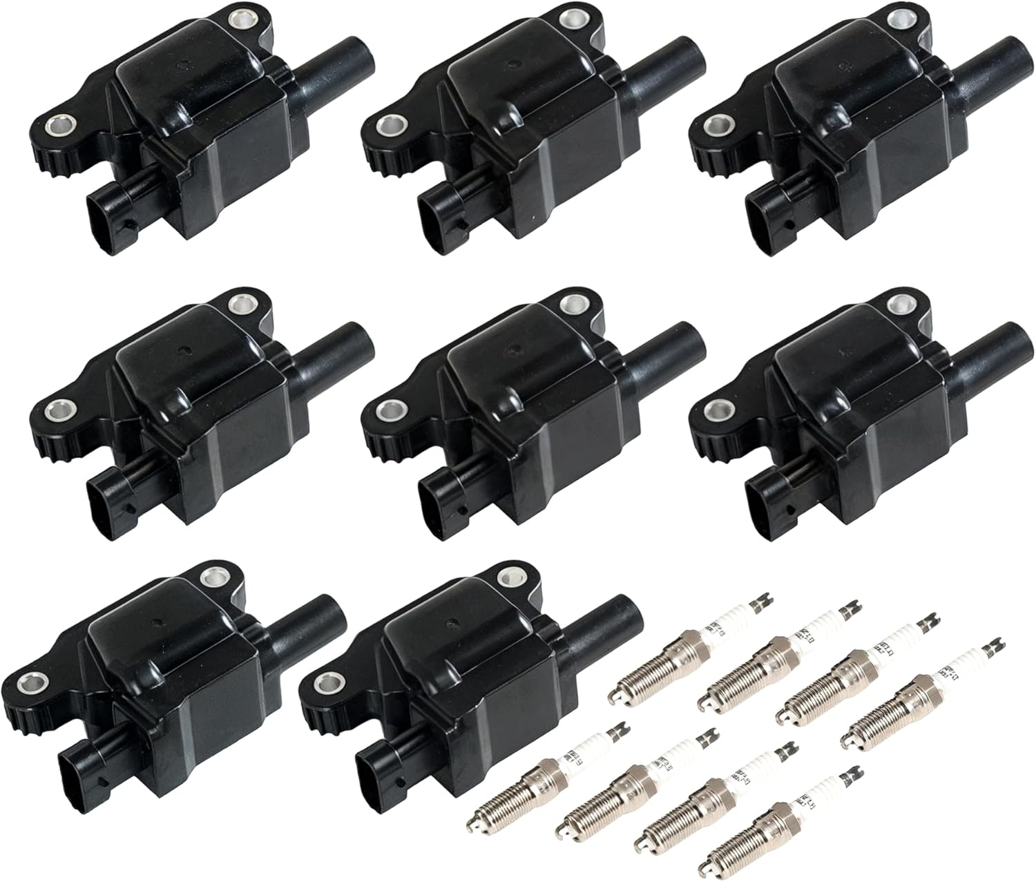 8PCS UF743 Ignition Coils & 8PCS Iridium Spark Plugs Ignition Coils Pack Fits for 2016-2018 CTS, 2015-2021 Escalade, 2014-2018 Silverado 1500, Square Ignition Coil Pack Replace OE 12619161