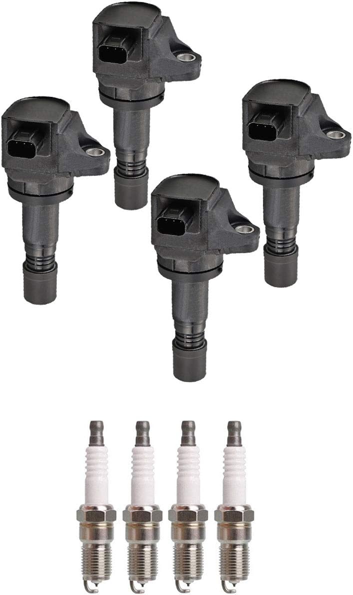 ENA Set of 4 Ignition Coil Pack and 4 Iridium Spark Plugs 1.8 2.0 Compatible with Honda Acura Civic HRV ILX 2012 2013 2014 2015 2016 2017 2018 2019 2020 for UF672 099700181 9407 C1823