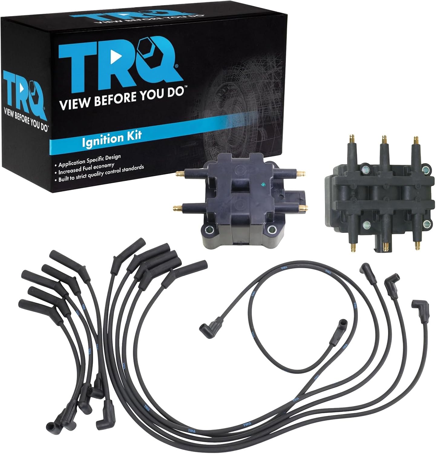 TRQ Ignition Coil Kit 3 Piece Compatible with 1994-1996 Dodge Ram 2500 1994-1996 Ram 3500