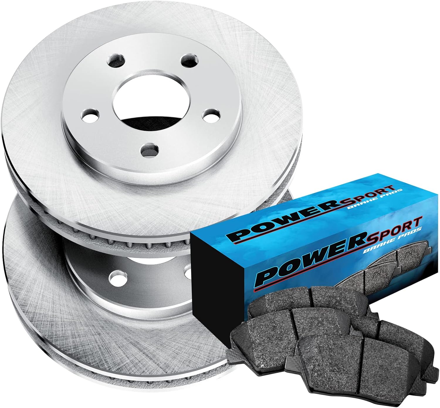 PowerSport Front Brakes and Rotors Kit |Front Brake Pads| Brake Rotors and Pads| Semi Metallic Brake Pads and Rotors |fits 2005-2016 Smart Fortwo