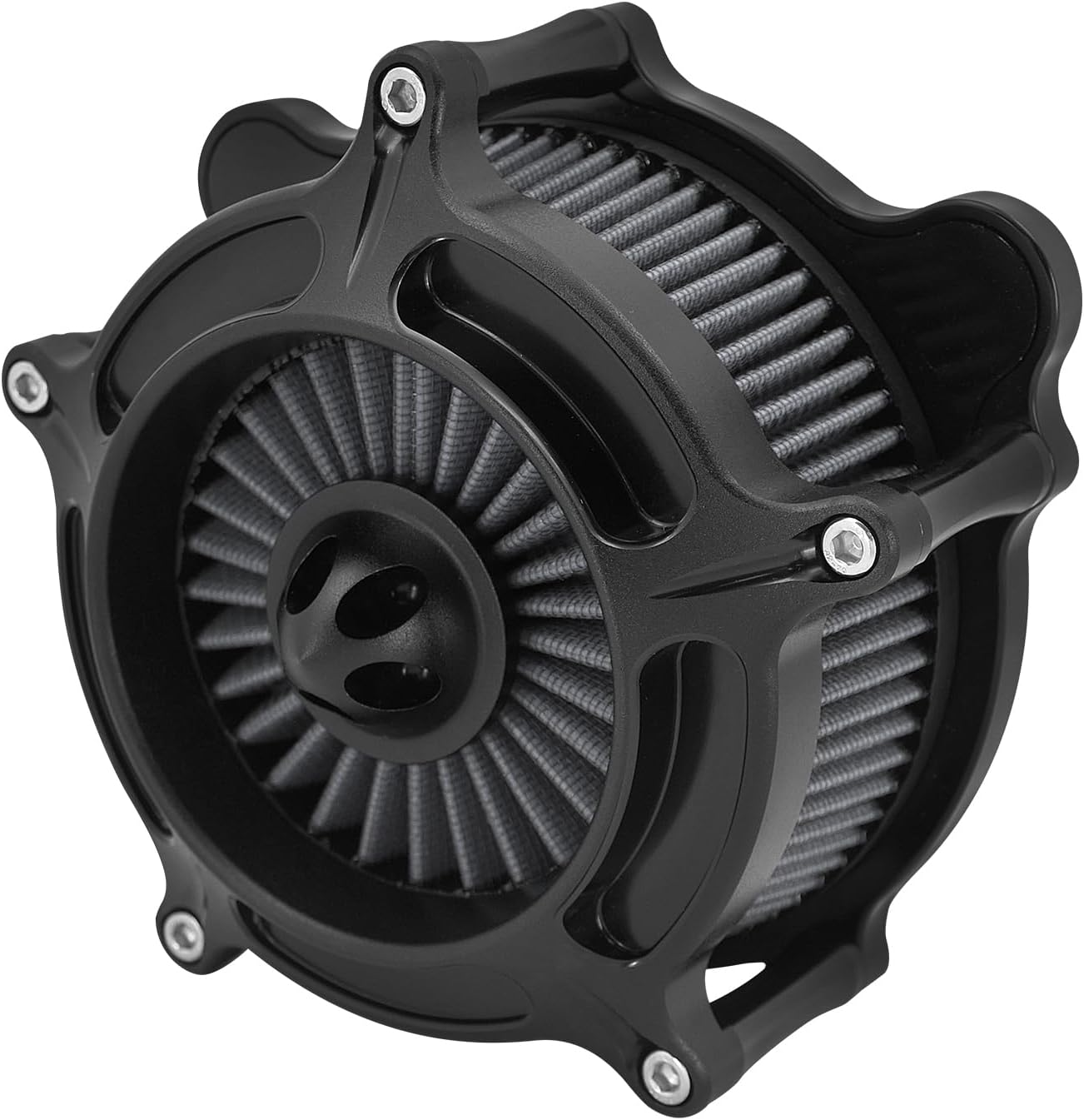 Air Filter Air Cleaner Intake Replacement Kit for Motorcycle Accessories Fit for Harley FXDLS 2017 Softail 2016-2017 Touring and Trike 2008-2016 (Black Housing Gray Filter Element)