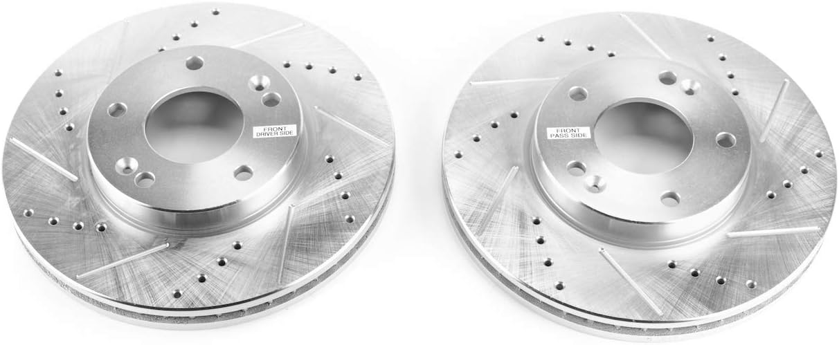 Power Stop JBR1379XPR Drilled and Slotted Front Brake Rotor Pair For Kia Rondo 2007-2010 [Model Specific]