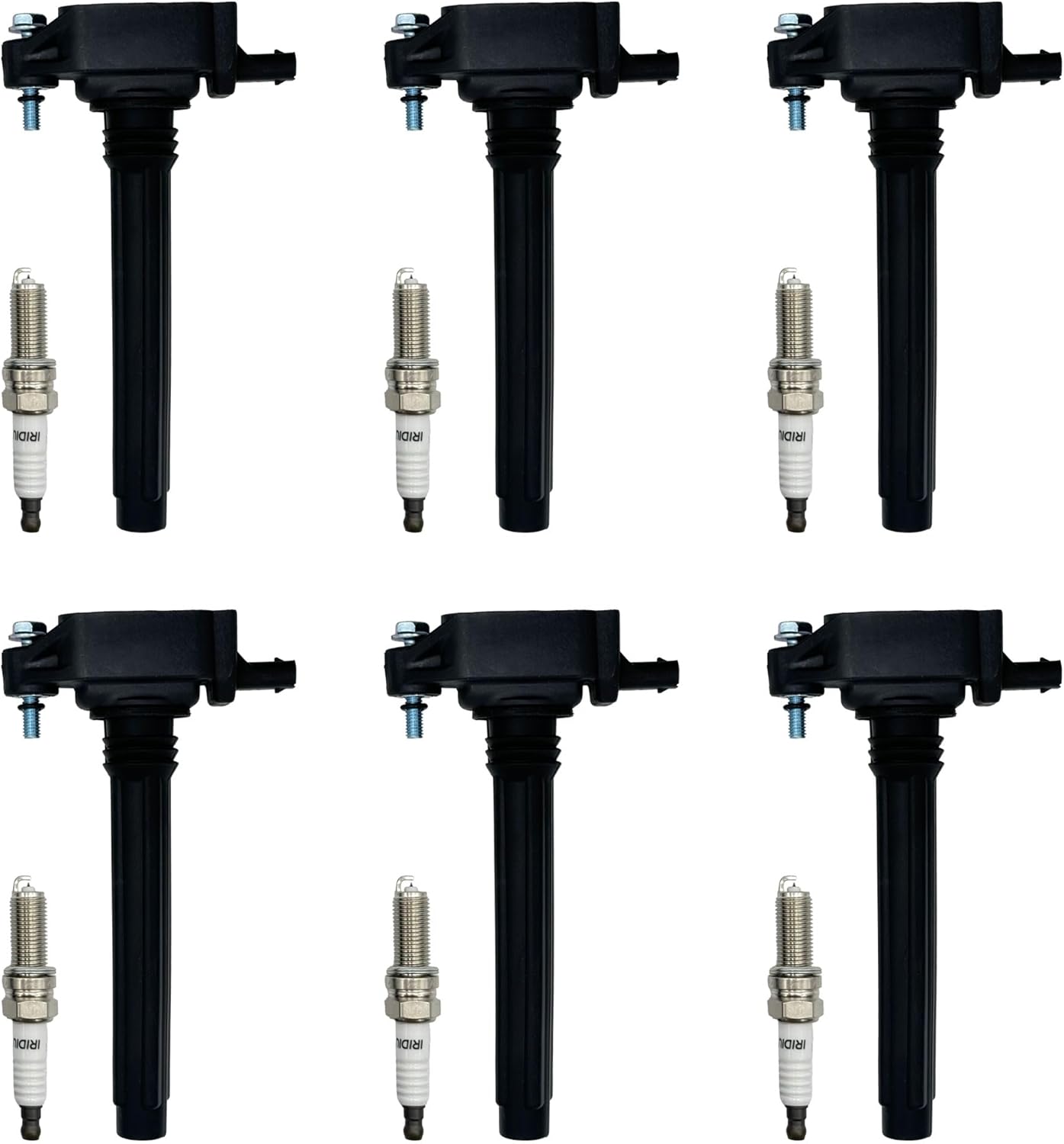Ignition Coil UF648 & Spark Plug for 3.6 V6 2011-2016 Dodge Durango Charger Grand Caravan Chrysler Town Country 300 Jeep Grand Cherokee Wrangler, High Performance Coil Pack, Set of 6