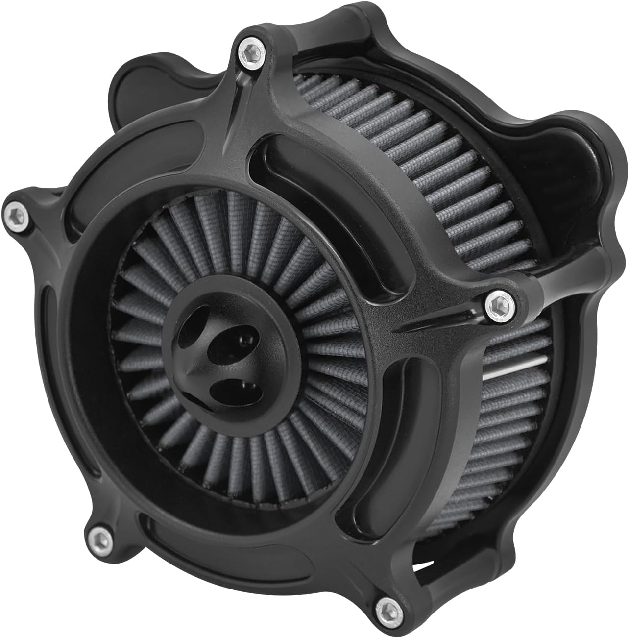 Air Filter Air Cleaner Intake Replacement Kit for Motorcycle Accessories Fit for Harley FXDLS 2017 Softail 2016-2017 Touring and Trike 2008-2016 (Black Housing Gray Filter Element)