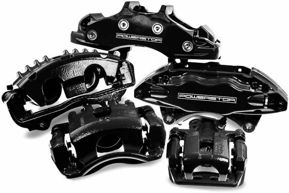 Power Stop S2662BLK Front Pair of High-Temp Black Powder Coated Calipers For Honda CR-V 2002-2004, Honda Element 2003-2011 [Model Specific]