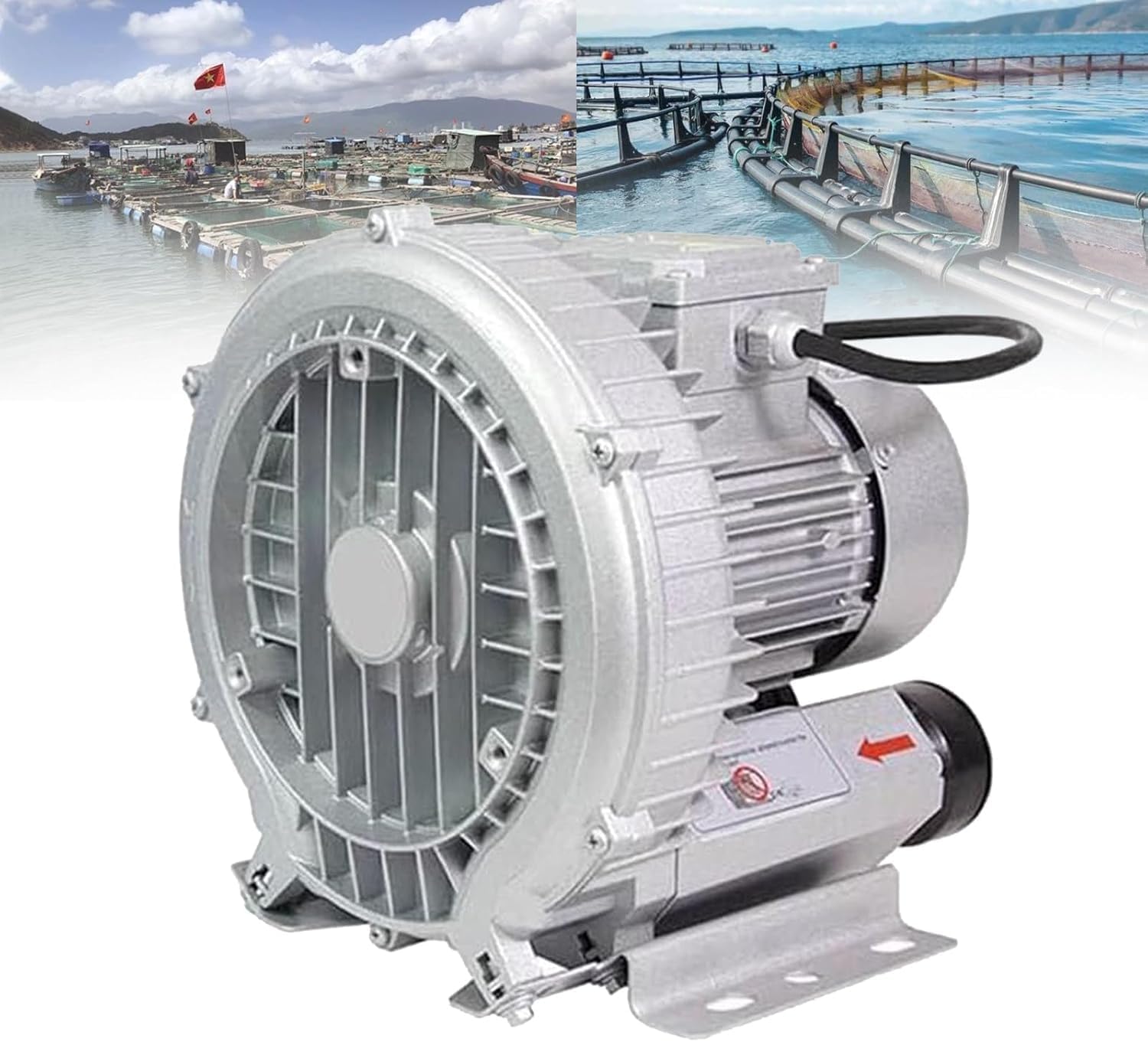 Regenerative Blower, Vortex Ring Blower, 110V/220V 50Hz,120W-1100W Electric Air Pump For Sewage Aeration Aquarium Fish Pond(180W/0.24HP)