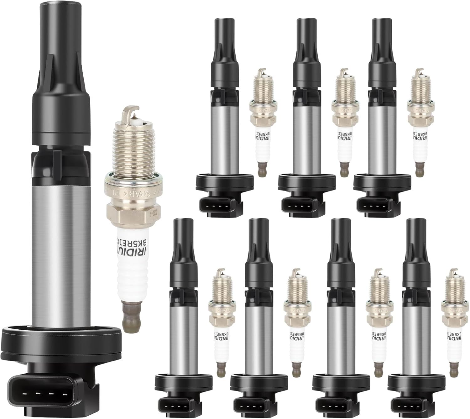 8 Ignition Coil & 8 Spark Plugs for Jaguar S-Type 03-08 Super V8 05-09 Vanden Plas XJ8 XJR 04-09 XF 09-10 XK 07-09 XK8 03-06 XKR 03-09, for Land Rover LR3 05-09 for Range Rover 06-09 UF519
