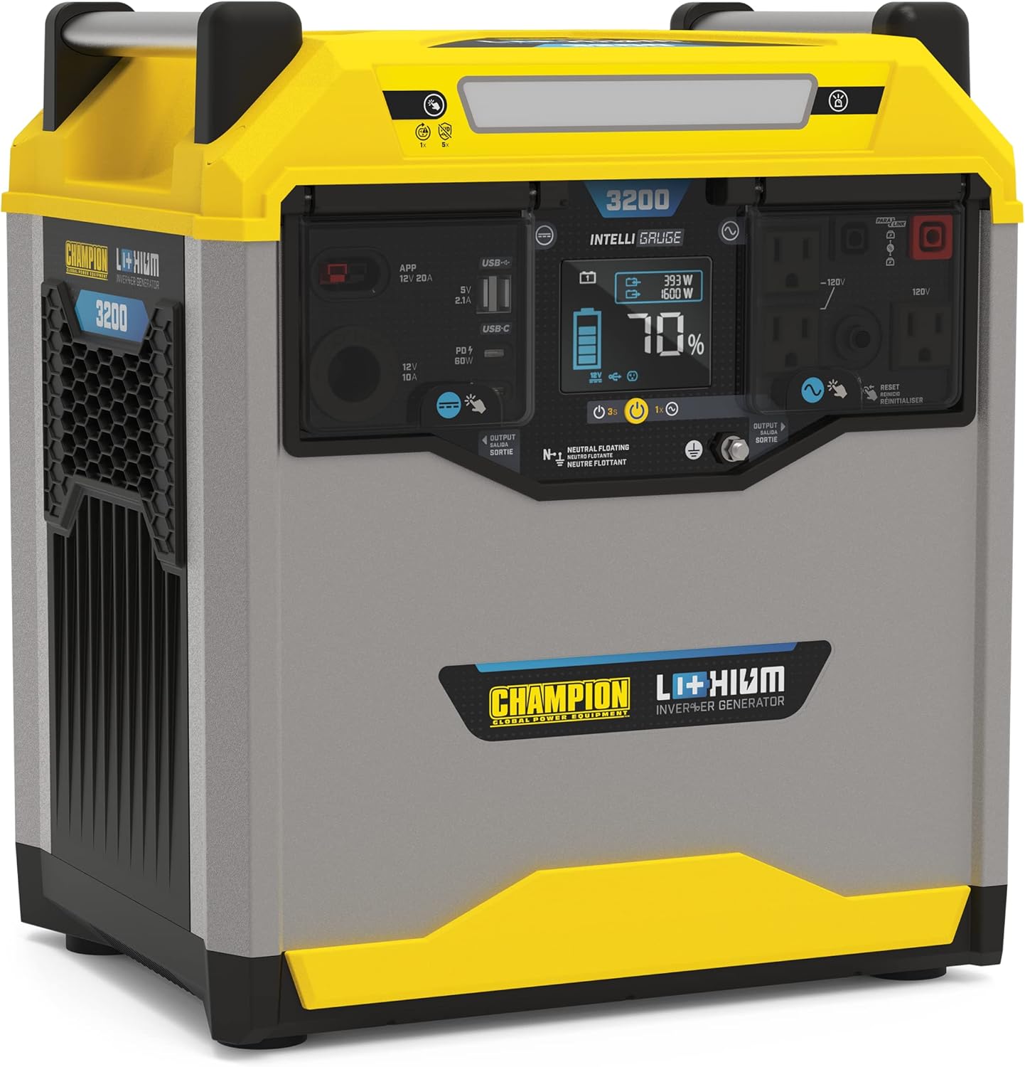 Champion Power Equipment 100593 3276-Wh Power Station 3200/1600-Watt Portable Lithium-Ion Battery Solar Generator