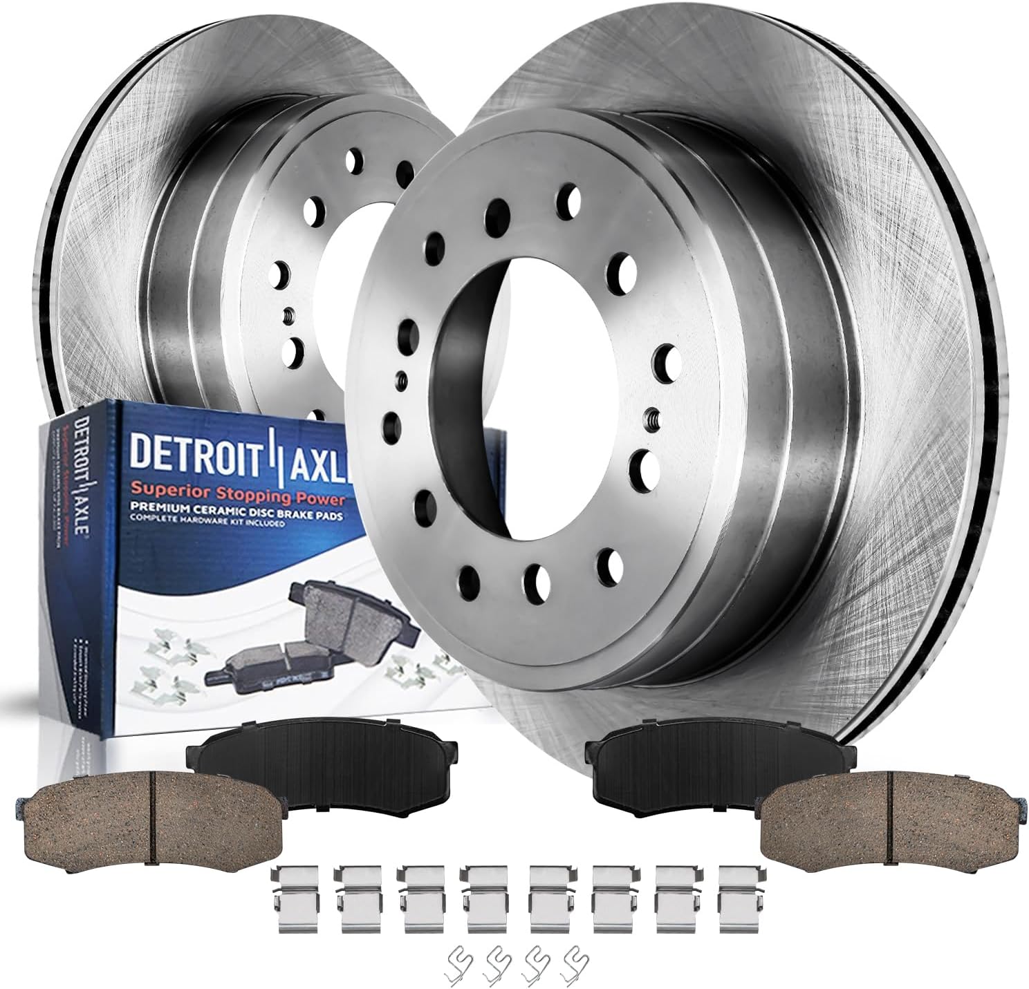 Detroit Axle - Rear Brake Kit for Toyota 4Runner Sequoia FJ Cruiser Lexus GX470 Brake Rotors and Ceramic Brakes Pads Replacement