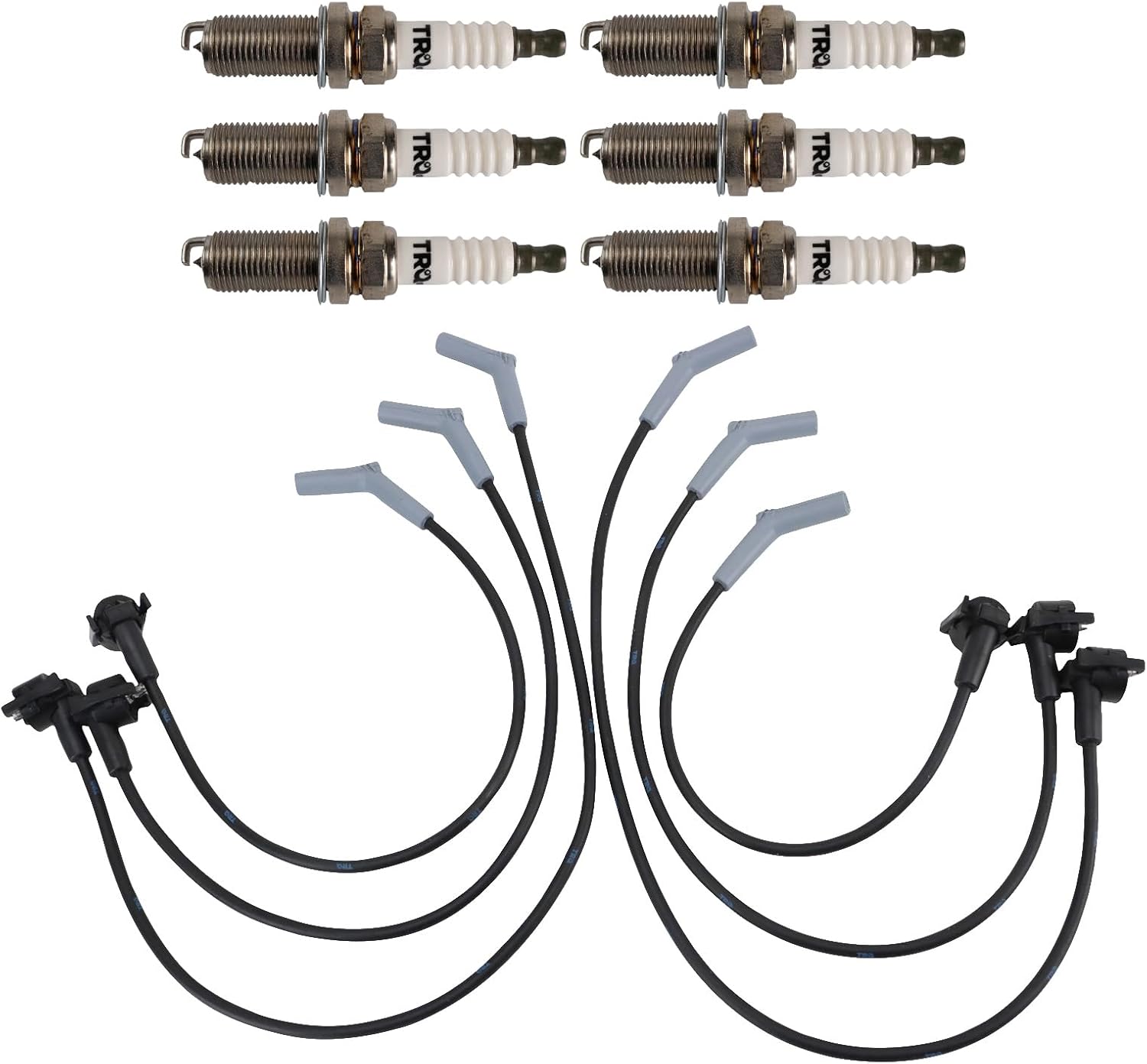 TRQ Spark Plug Kit 7 Piece Iridium Spark Plugs Compatible with 1998-2000 Ford Ranger 1998-2000 Mazda B3000