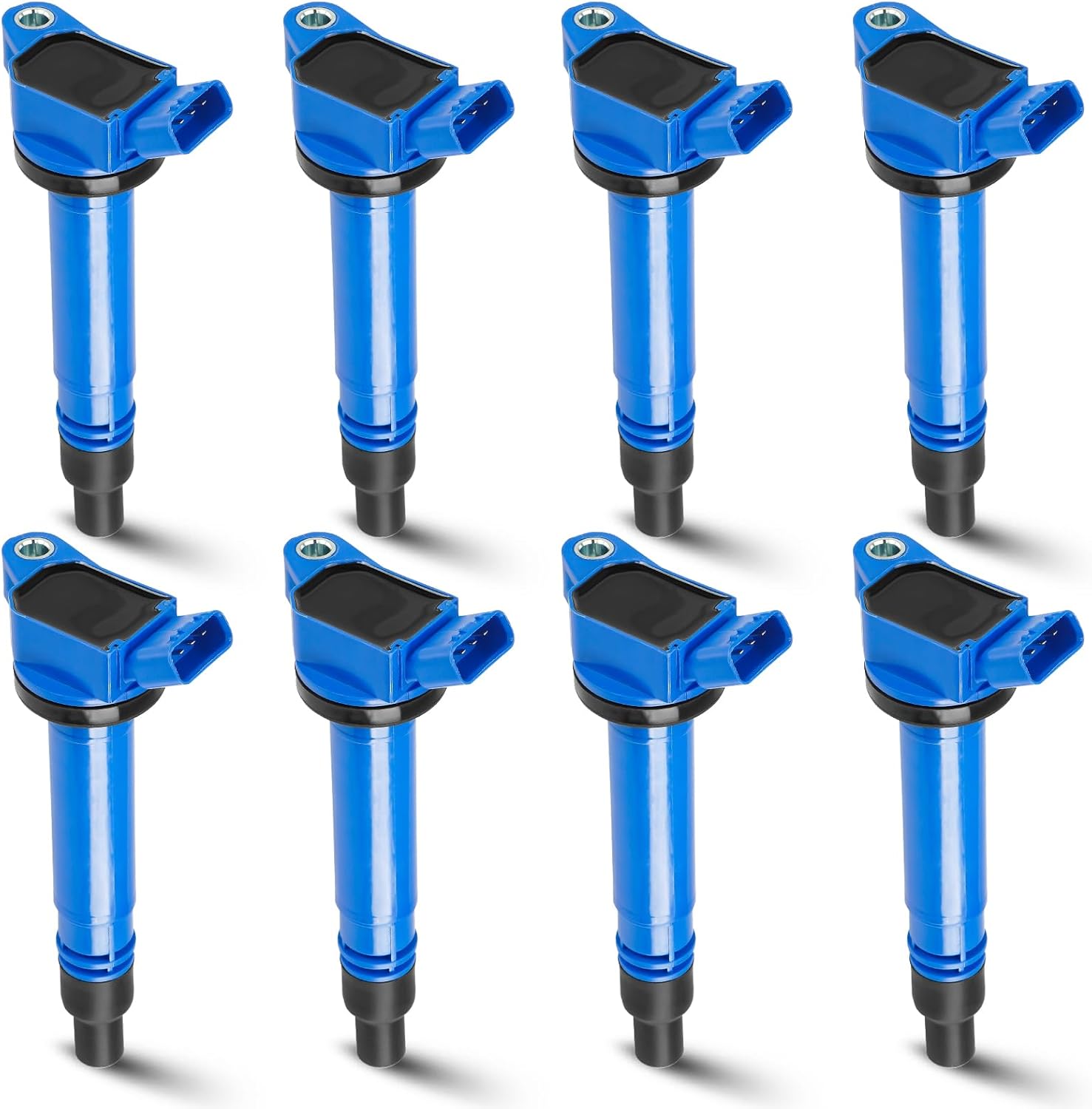 8PCS Ignition Coil Pack Compatible with Toyota Camry Rav4 Highlander Tundra Lexus ES300h LS460 LS600h LX570 GS350 IS250 IS350 2.5L 3.5L 4.6L 5.0L 5.7L V6 V8, Replaces UF507 C1596, Blue