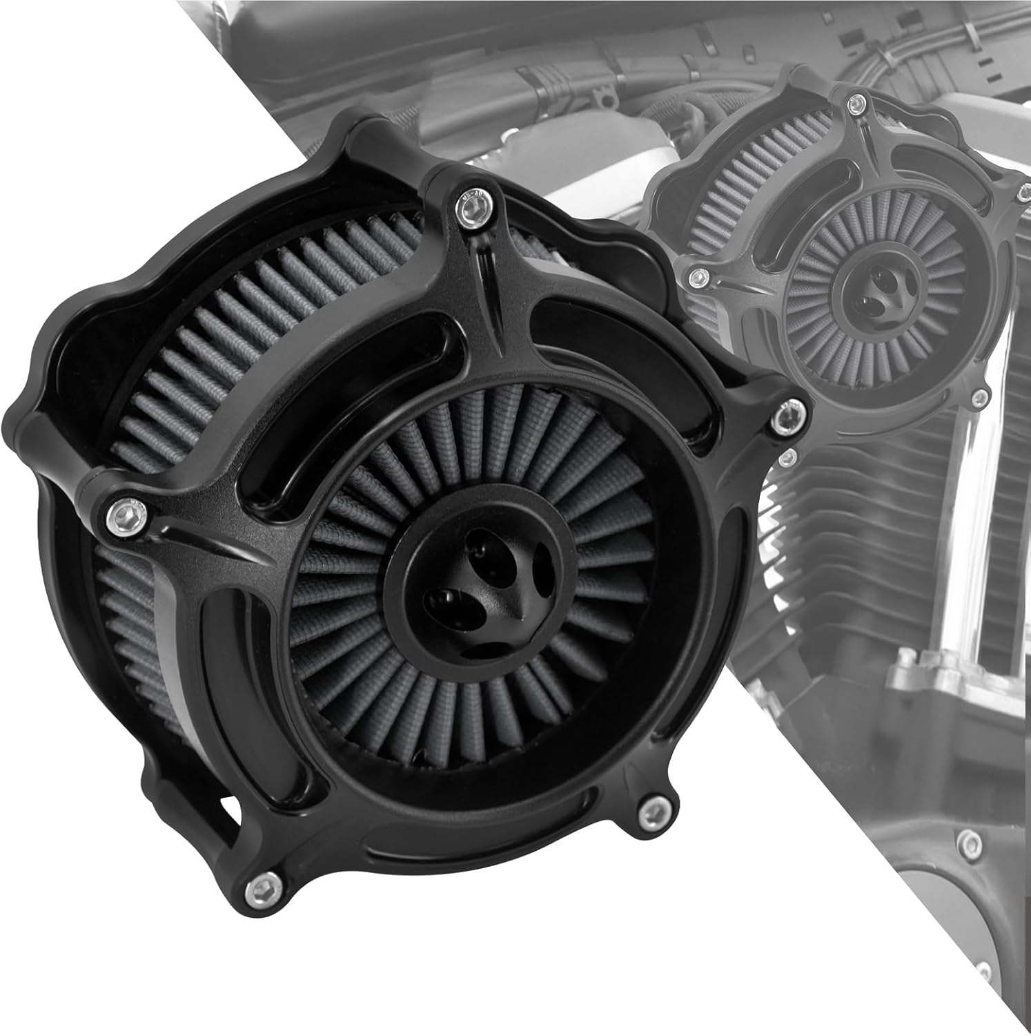 HDBUBALUS Motorcyle Air Cleaner Filter Kit Fit for Harley M8 Softail 2018-2024 M8 Touring 2017-2023 M8 Trike 2017-2025 Black