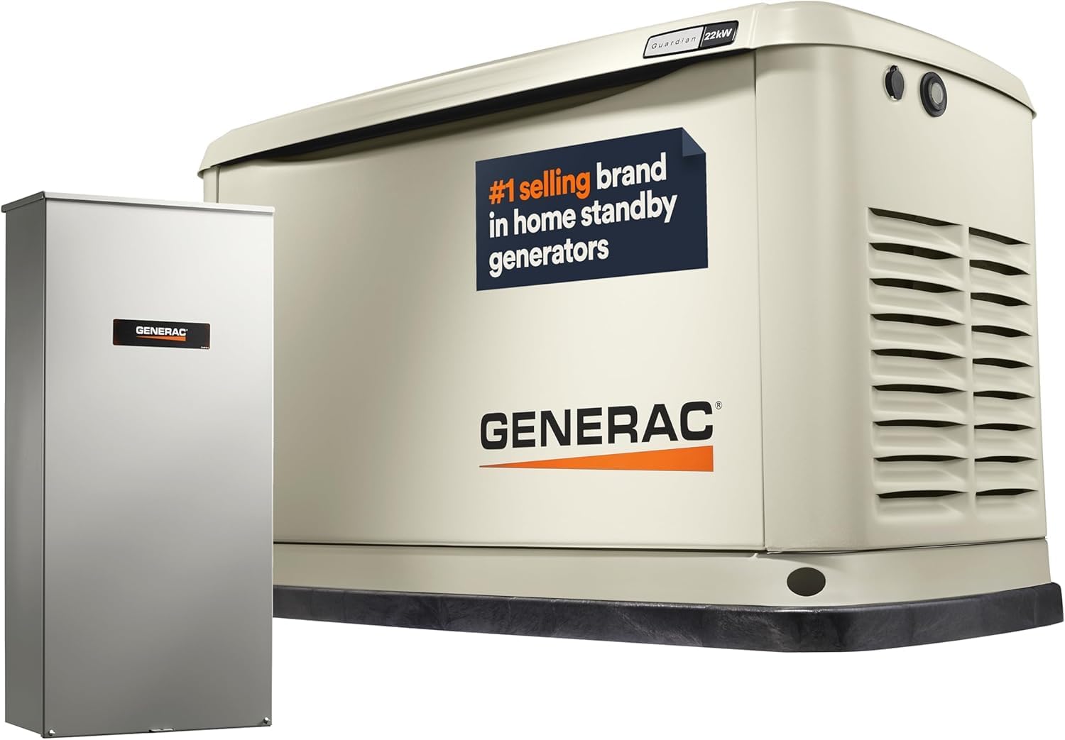 Generac Guardian 22kW Home Standby Generator with 200 Amp Transfer Switch - Automatic Whole House Backup Power for Storms, Emergencies, and Outages, WiFi Enabled, Runs on Natural Gas or Liquid Propane