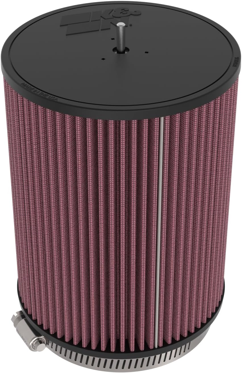 K&N High-Flow Original Lifetime Universal Clamp-On Filter: Washable, Replacement Engine Filter: Flange Diameter: 5.5 In, Filter Height: 9 In, Flange Length: 1 In, Shape: Round Straight, RU-3150