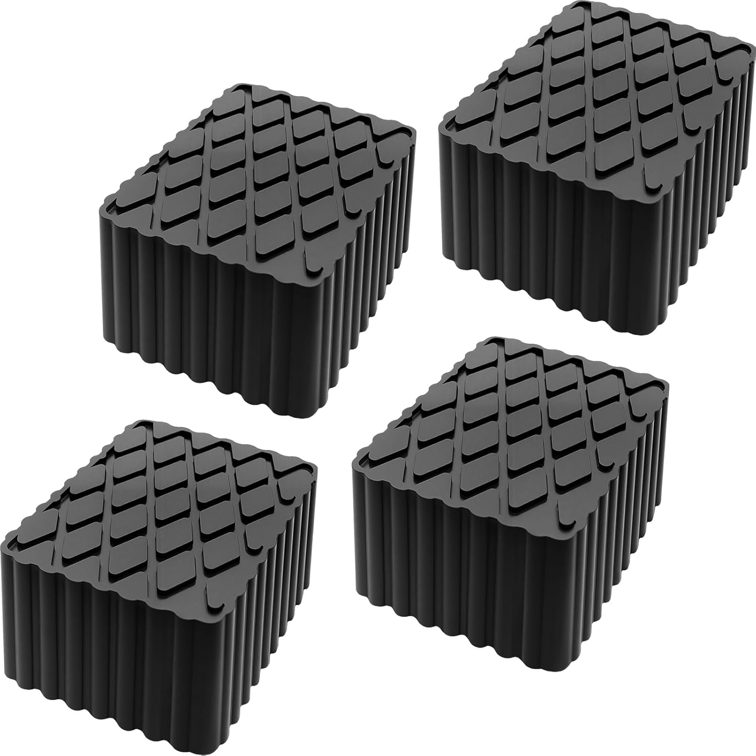 4 Pack Solid Rubber Auto Lift Block Spacer Pad Solid Universal Rubber Lift Pads for Automobile Lifts, Jacks, Racks 160mm x 120mm x 100mm
