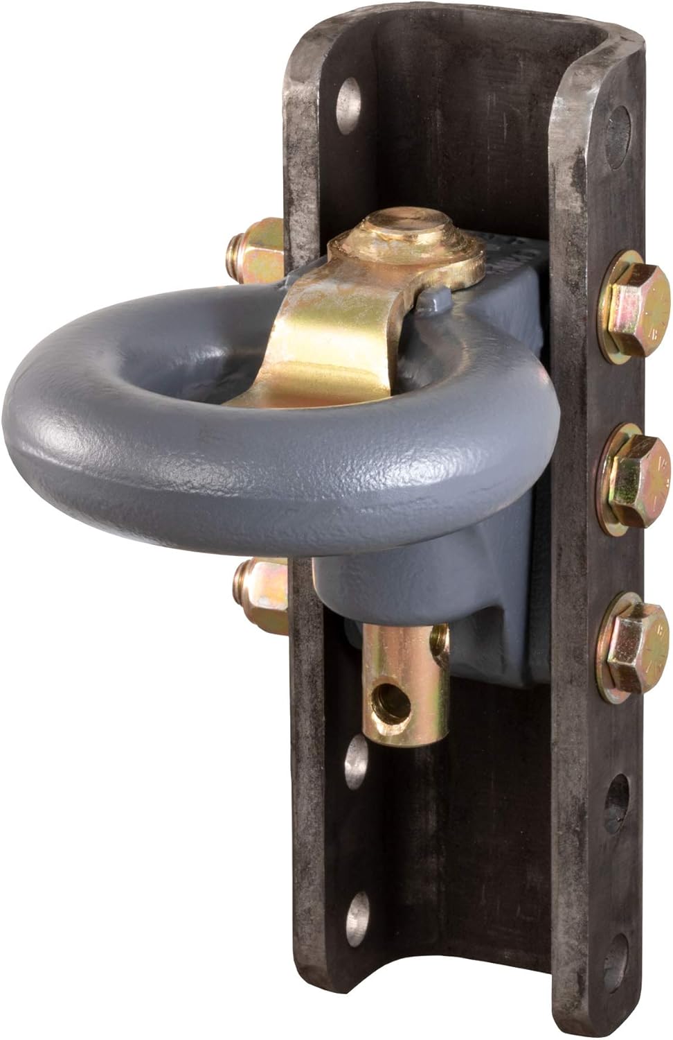 CURT 48641 SecureLatch Adjustable Lunette Ring with 11-3/4-Inch Channel 40,000 Pounds, 3-Inch ID, Battleship Grey Finish