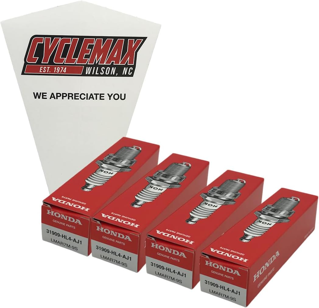 Four Pack compatible with HONDA NGK Spark Plug LMAR7M-9S 31909-HL4-AJ1-4PACK Contains Four NGK Spark Plug LMAR7M-9S and a Funnel