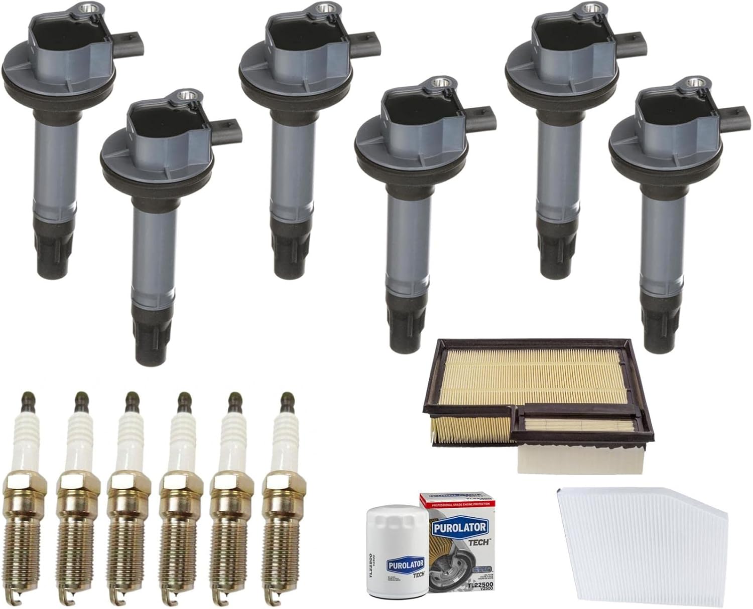 Ignition Coils & Spark Plugs Tune Up Kit For Ford Transit-150 3.7L 2017-2019