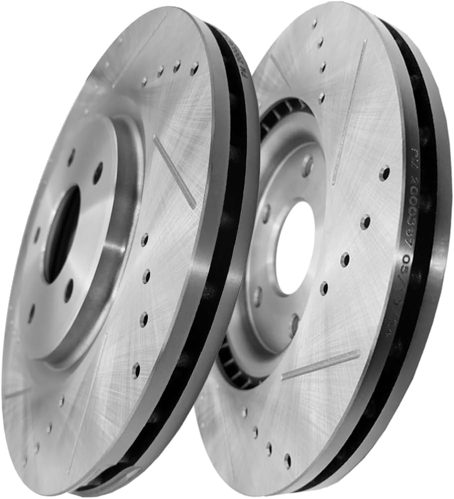 PM Auto Front Drilled Slotted Brake Disc Rotors 330mm Fits For 2012-2020 Dodge Grand Caravan