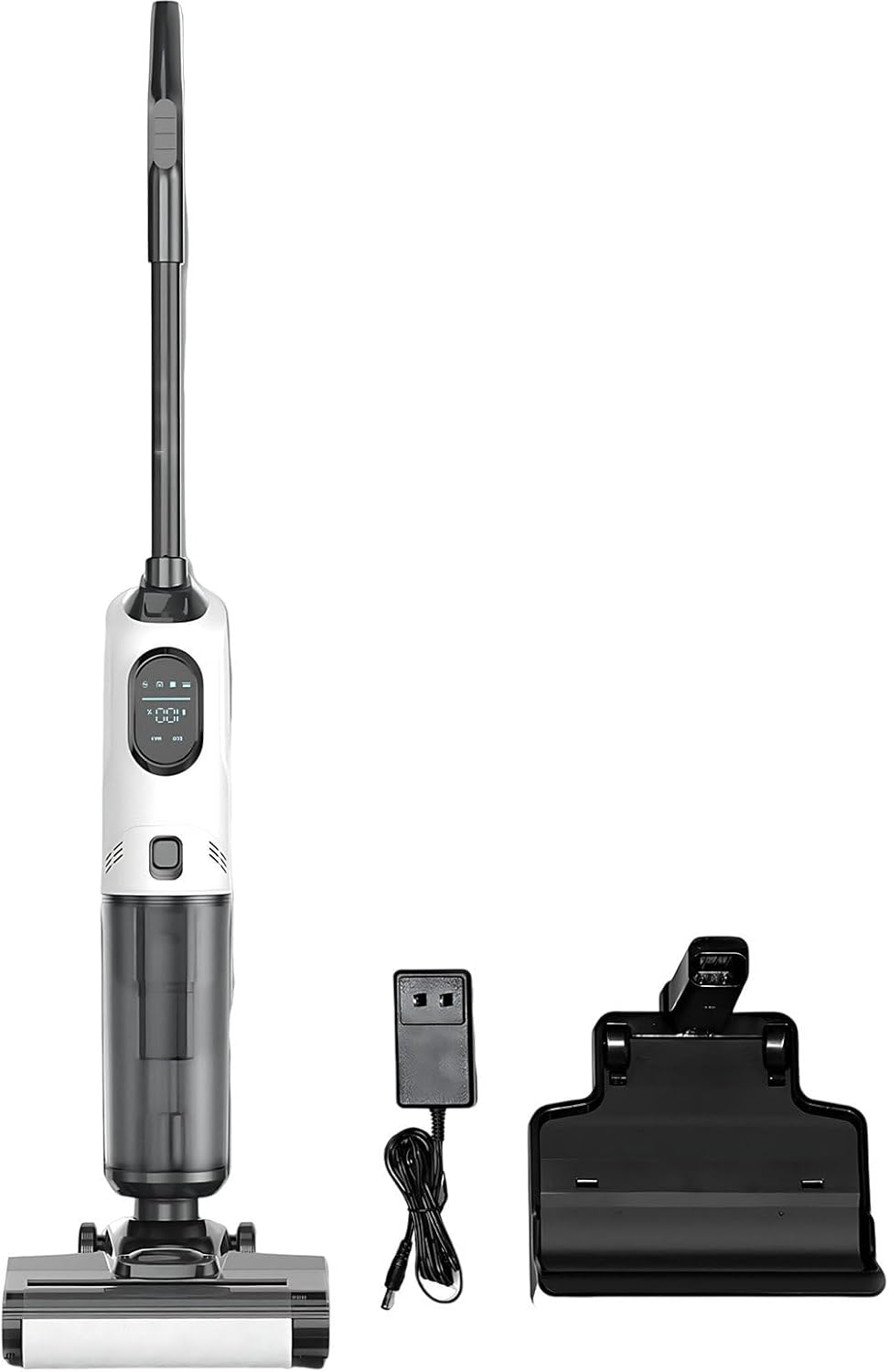 Smart Wet Dry Vacuum Cleaner, Cordless Vacuum Mop for Hardwood Floors, Multi-Surface Cleaning, One-Click Self-Cleaning, LED Display, English Voice Prompt, Pet Hair Removal Standard