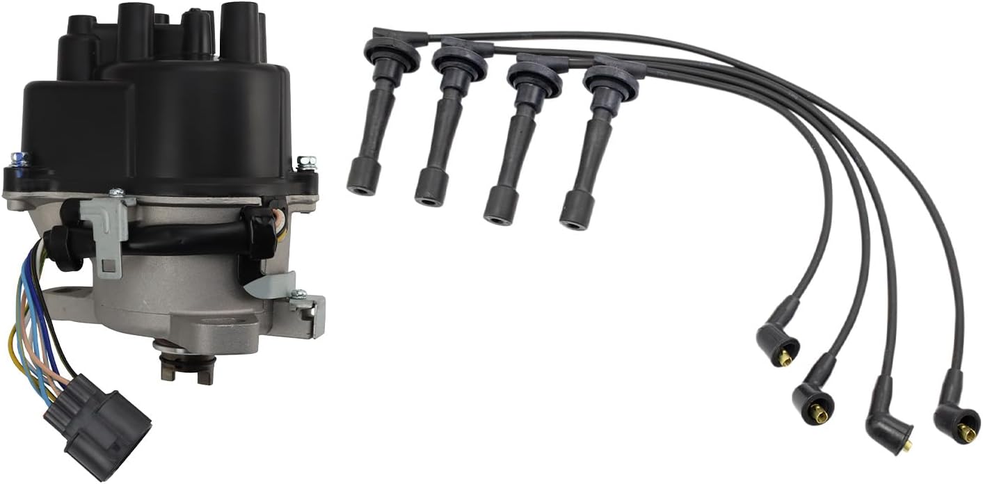 TRQ Ignition Coil Kit 2 Piece Distributor Compatible with 1997-1998 Honda CR-V