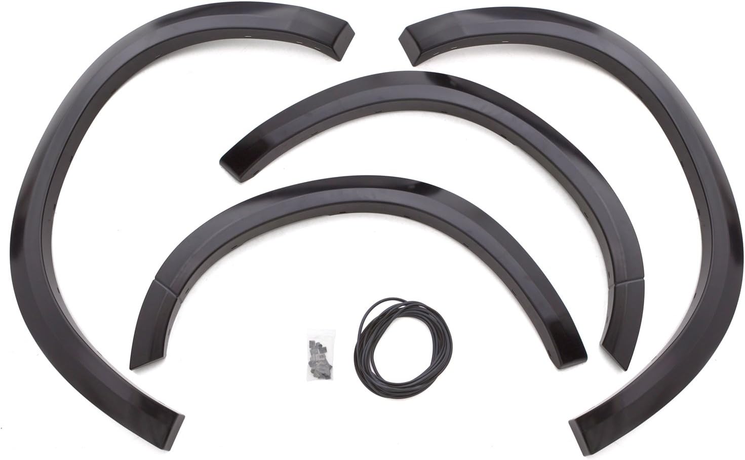 Lund SX204S Elite Series Black Sport Style Standard Front and Rear Fender Flare - 4 Piece