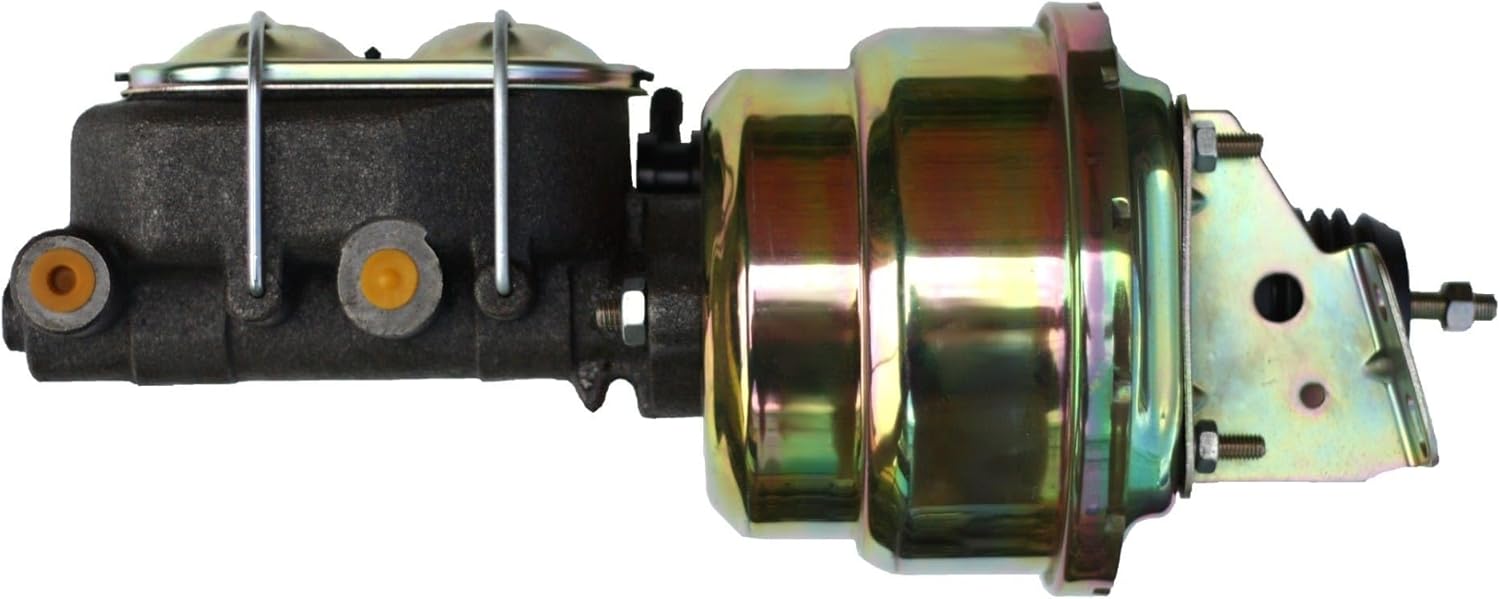 LEED BRAKES 7 Inch Dual Power Booster, 1-1/8 Inch Bore Master (Zinc)